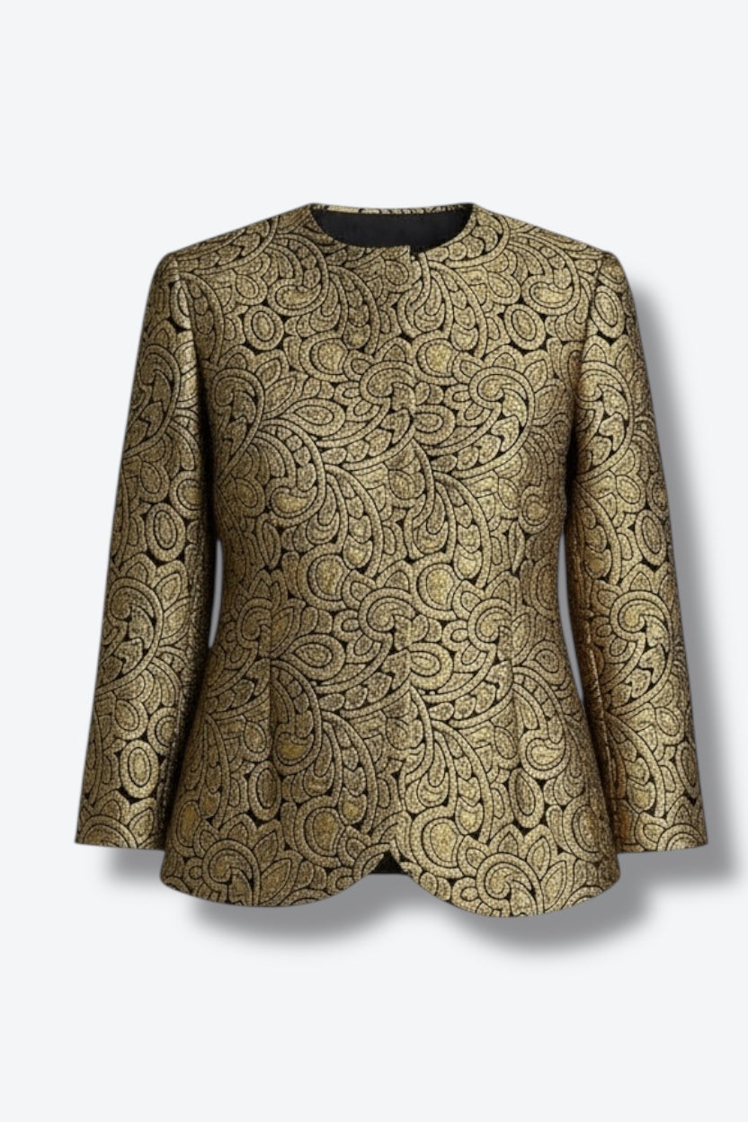 1970s Bill Blass Gold Brocade Jacket –  Glam Revival