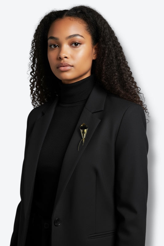 1980s Agnès Chiro Paris Gilded Bouquet Brooch