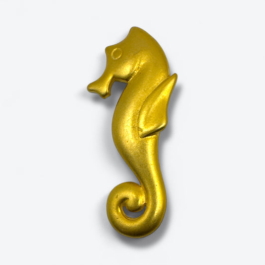 1980s Gilded Seahorse Brooch