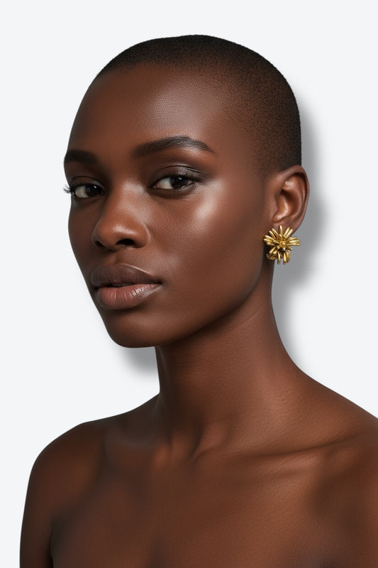 1980s Orena Paris Gilded Burst Clip-On Earrings