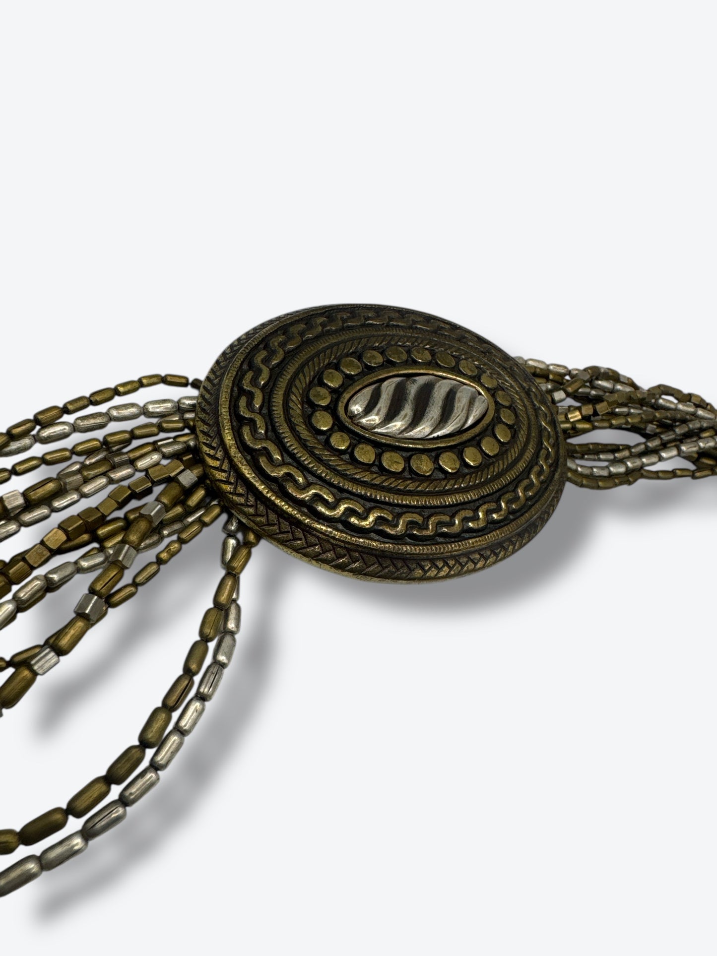 1980s Multi-Strand Brass Beaded Statement Belt