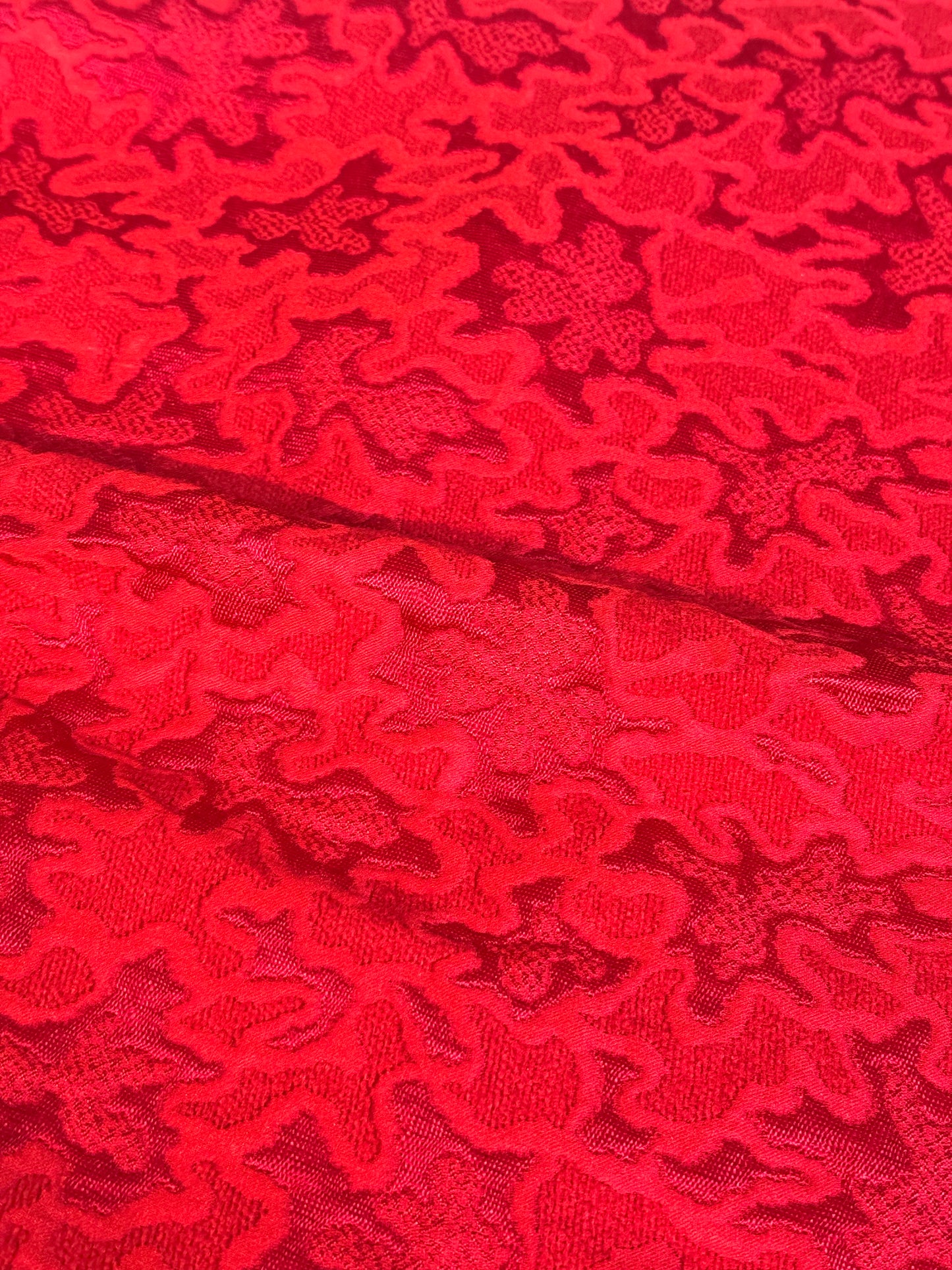 1950s Scarlet Jacquard Cocktail Dress
