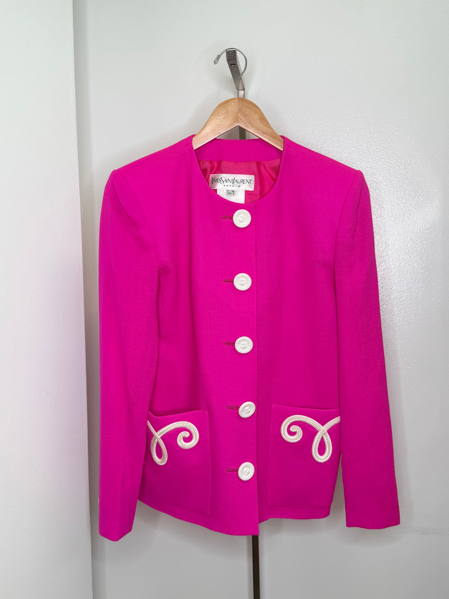 1990s Yves Saint Laurent “Encore”Embroidered Statement Blazer