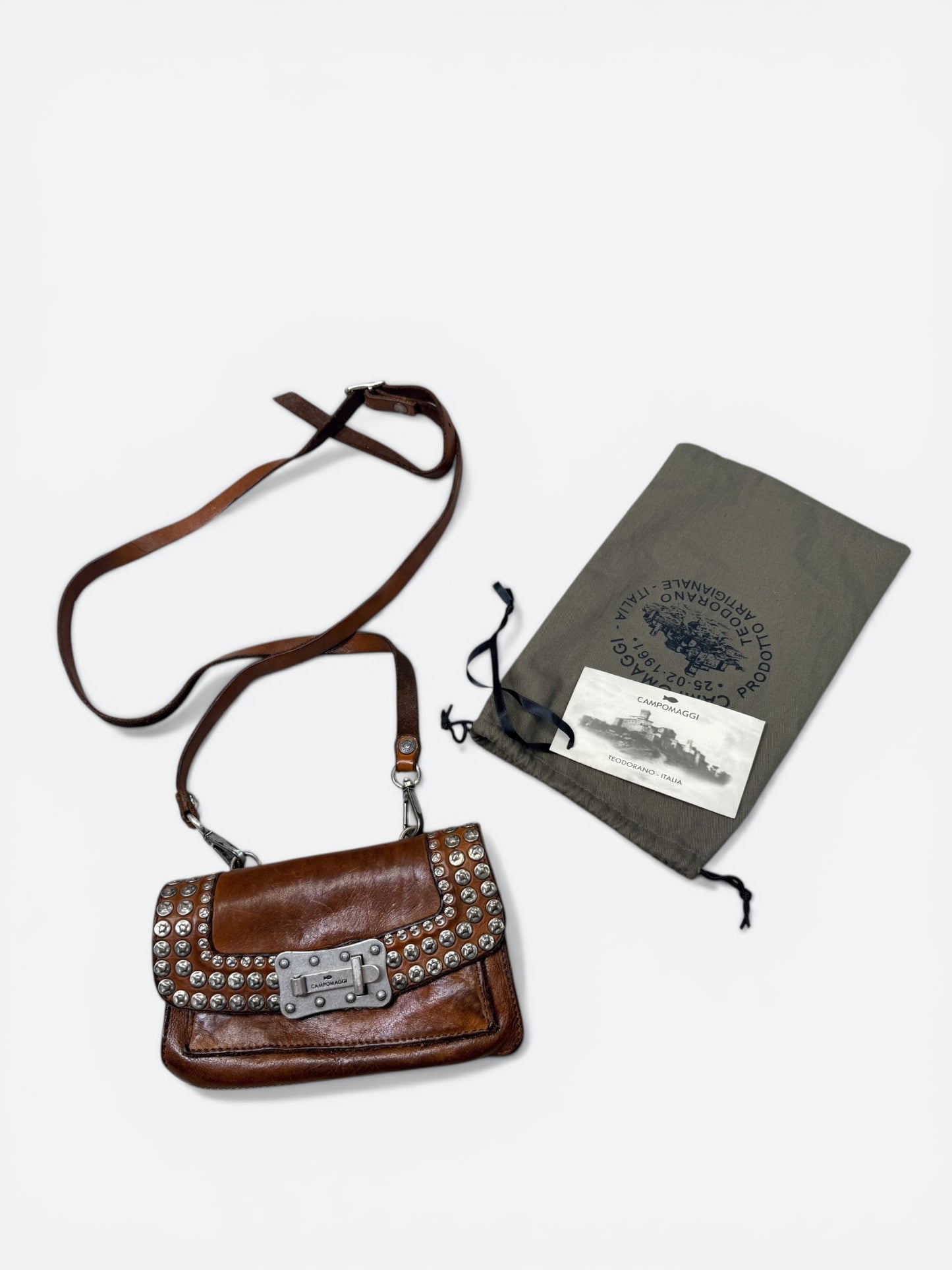 Vintage Campomaggi Hammered Convertible Cross body + Belt Bag