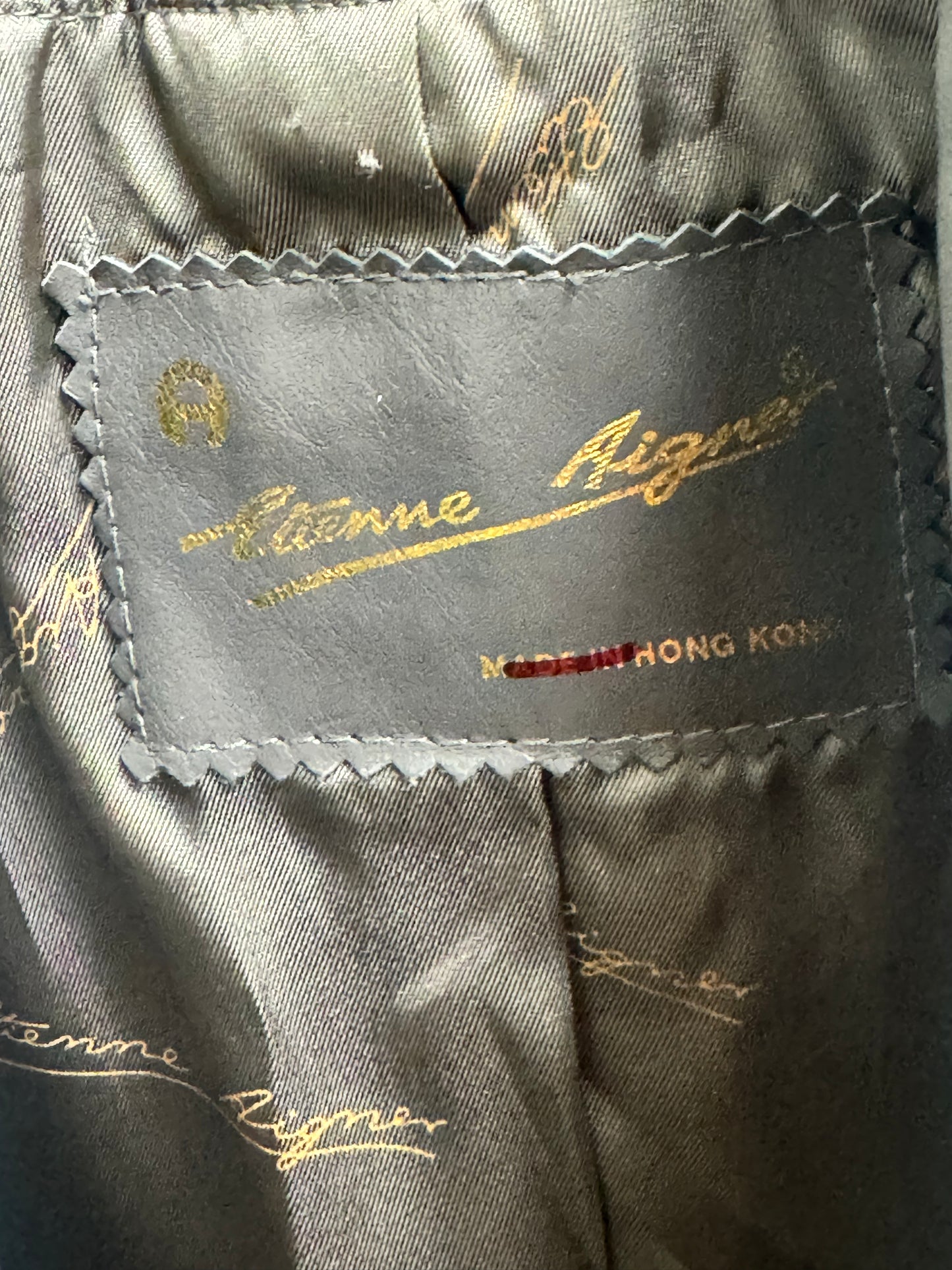 1970s Etienne Aigner Pewter Gray Leather Blazer