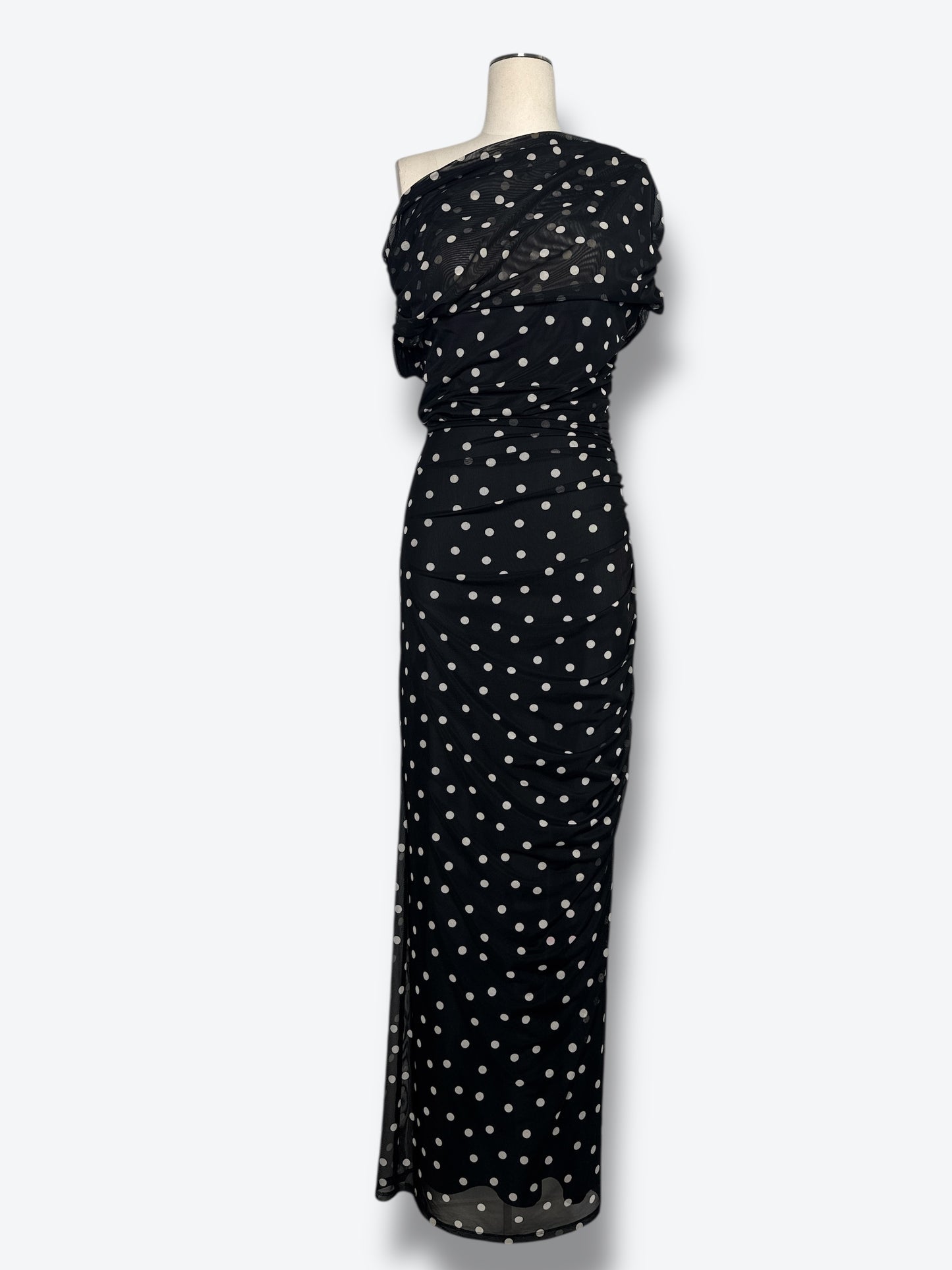 #71. Abercrombie Polka Dot Aysmmetrical Off the Shoulder Dress