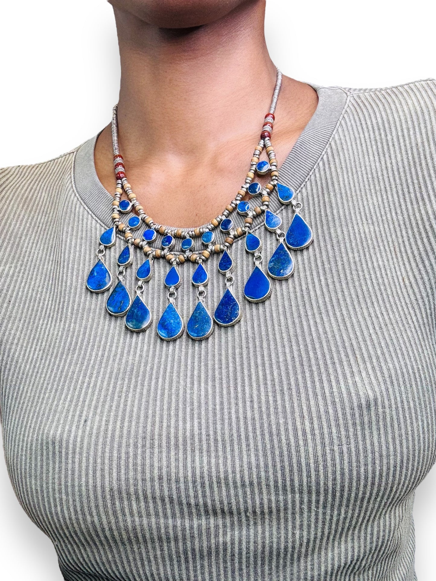 1970s Lapis Hippie Necklace
