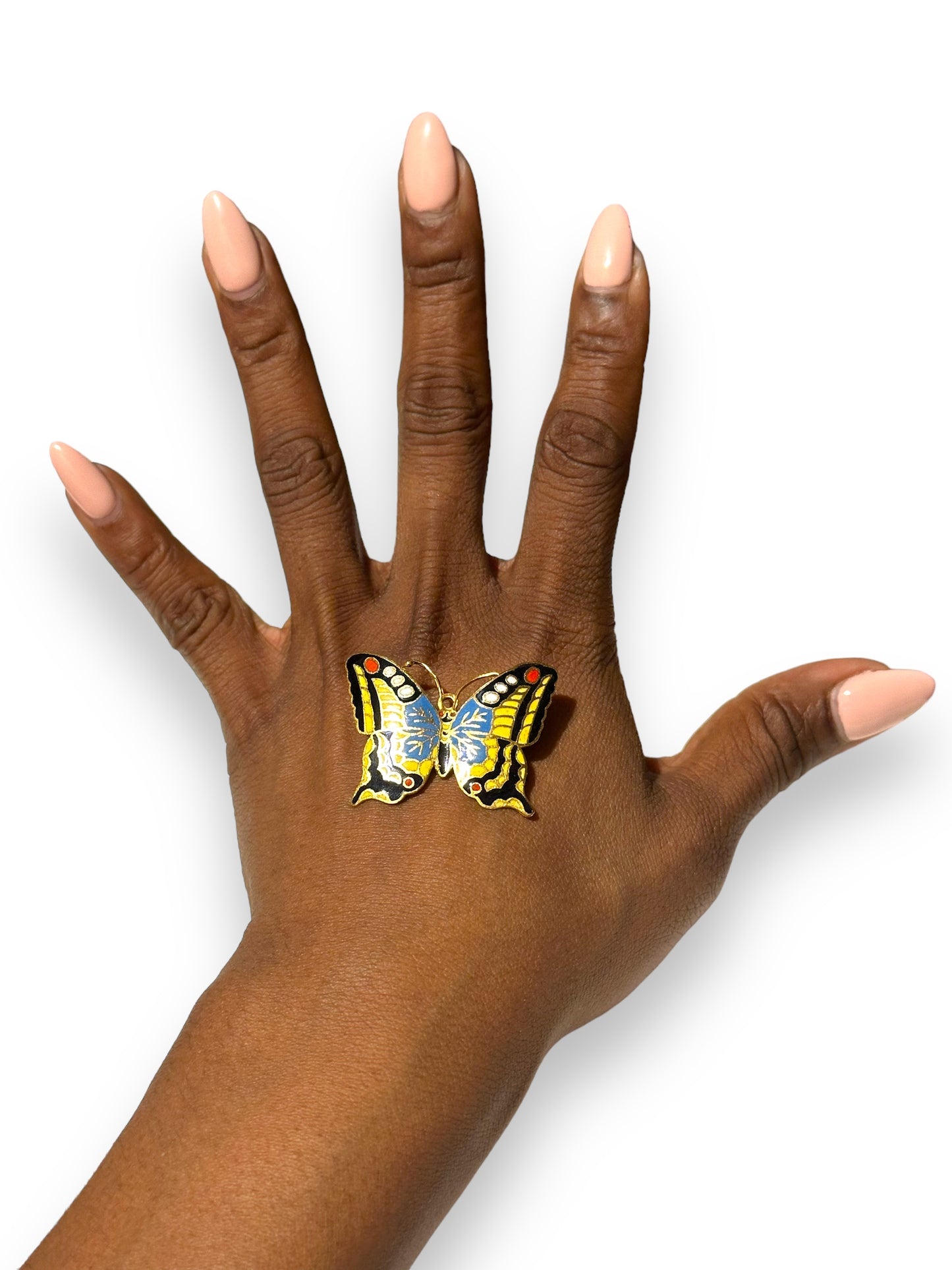 1970s Gold + Colorful Butterfly (Unsigned)