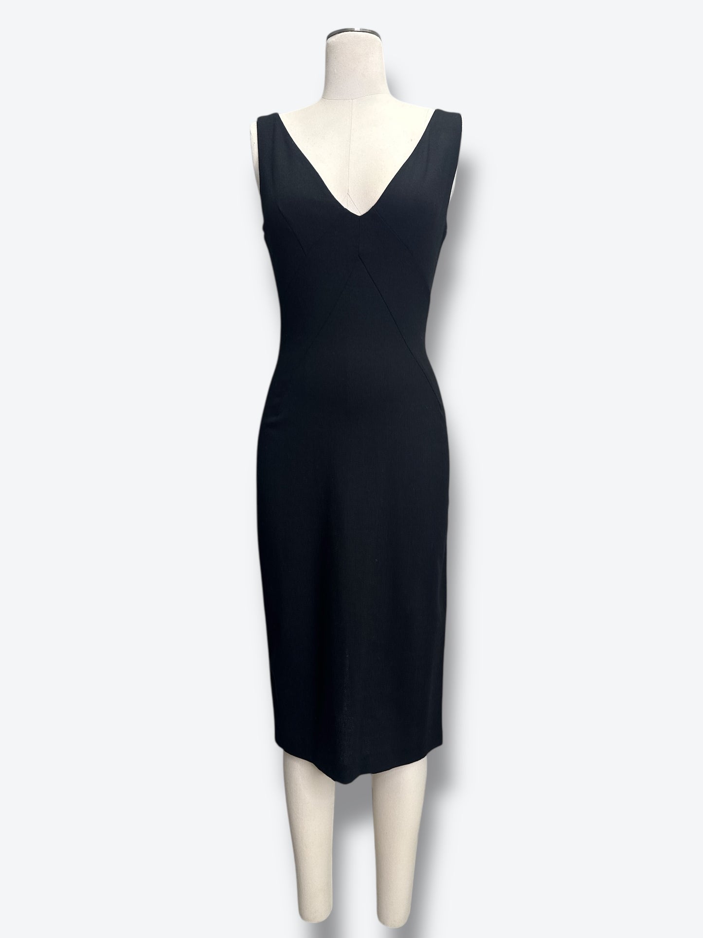 1990s Dolce & Gabbana Slick Deep V Neck Dress