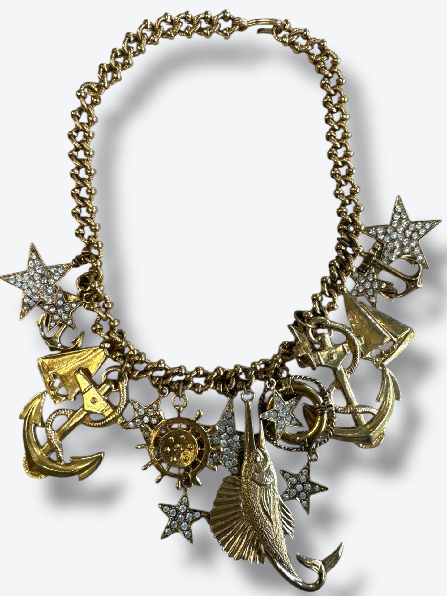 Vintage Nautical Charm Statement Necklace