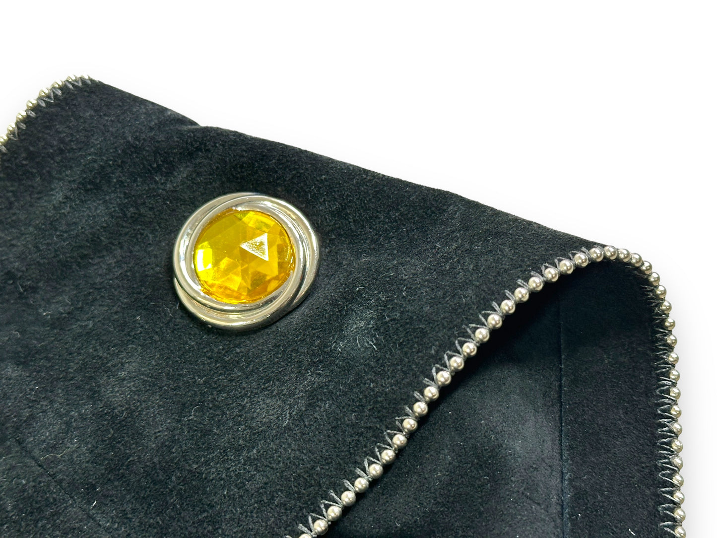 1980s / 1990s Vintage Gem + Jeweled Suede Sash Belt