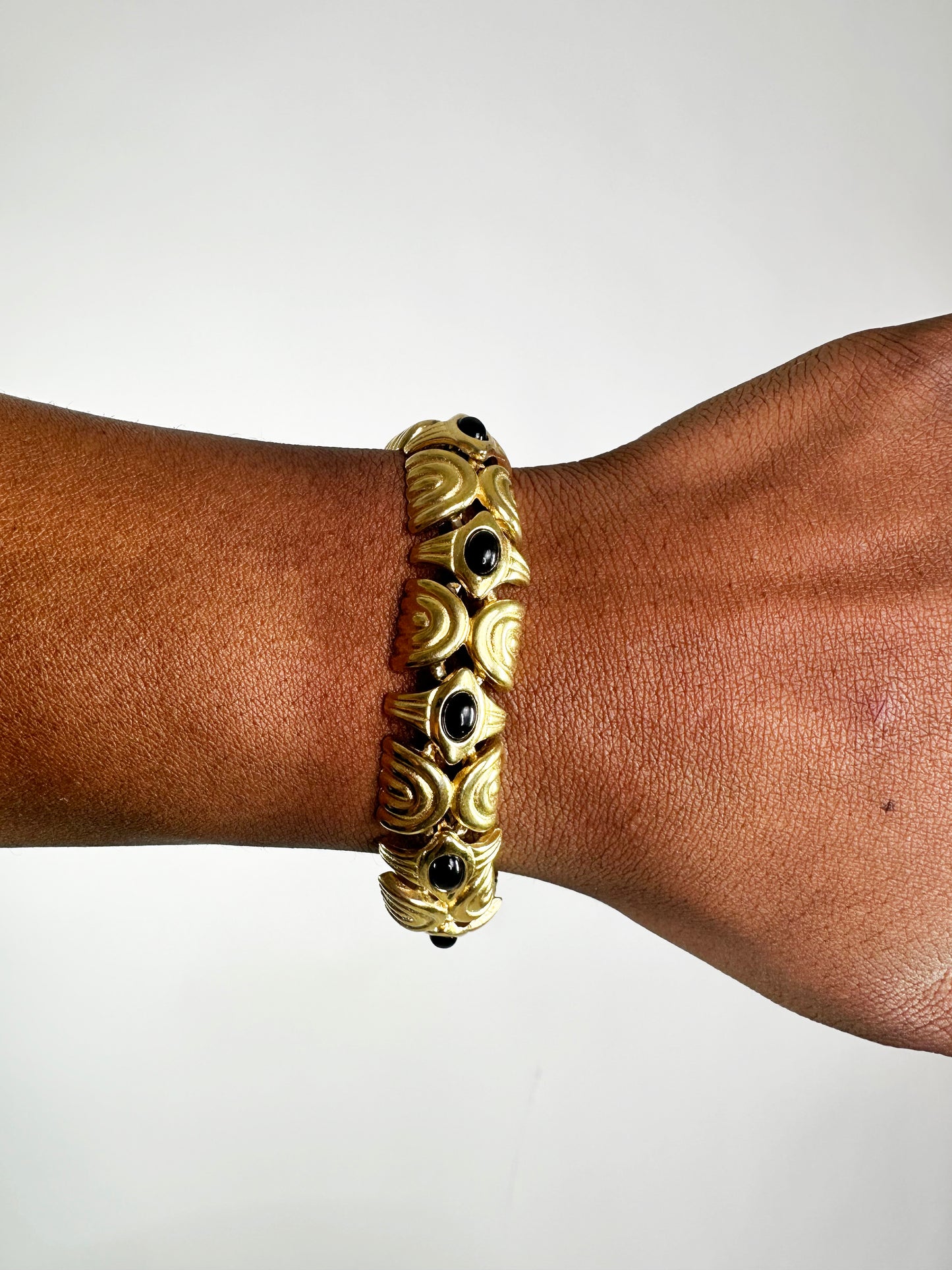 1980s/90s Gold and Onyx Bracelet