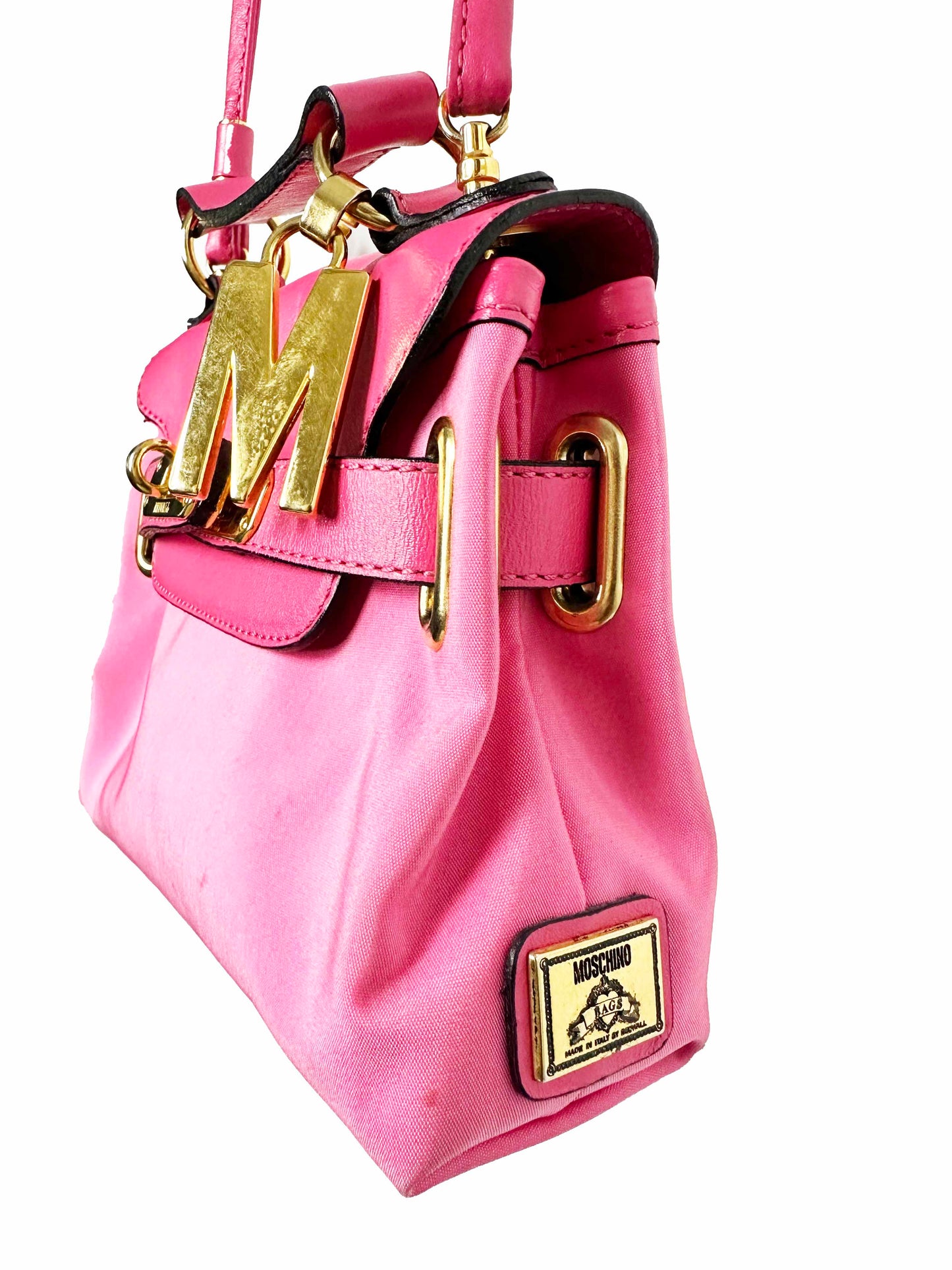 Moschino Redwall Nylon Pink Mini Crossbody (1990's)
