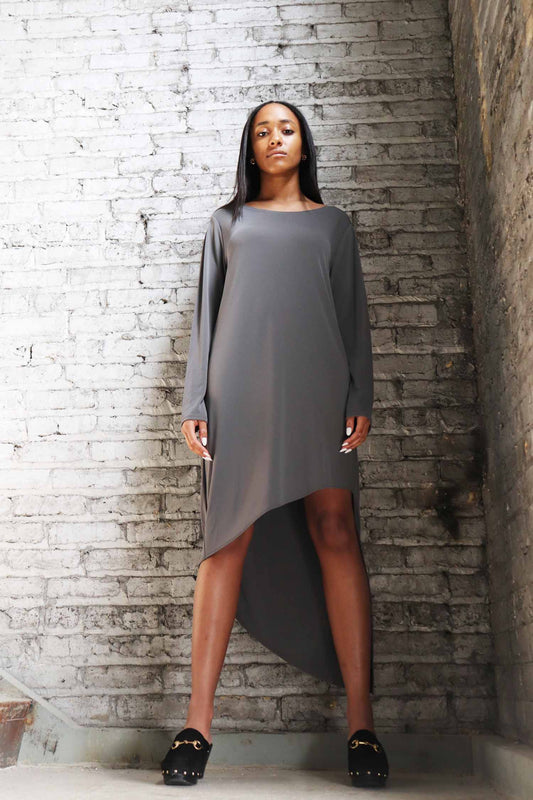 Kameo Asymmetrical Gray Dress