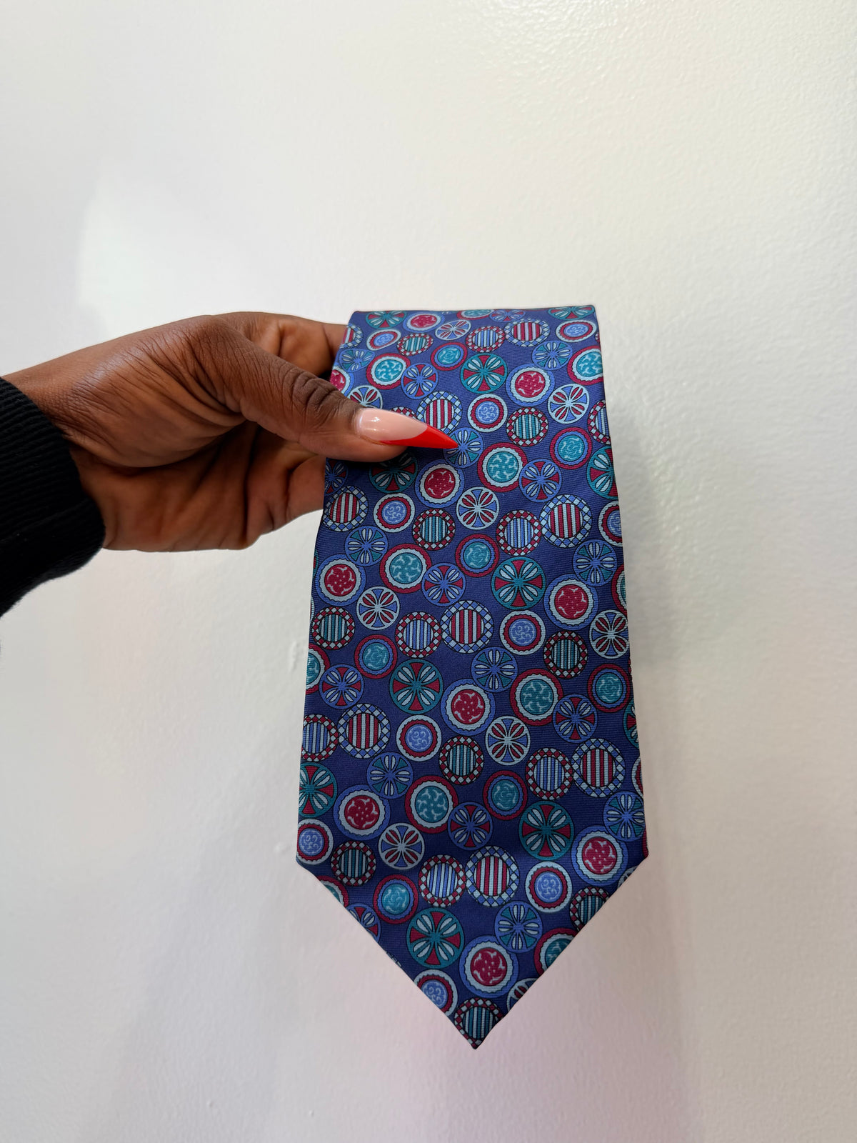 Vintage Christian Dior Blue Pattern Scarf