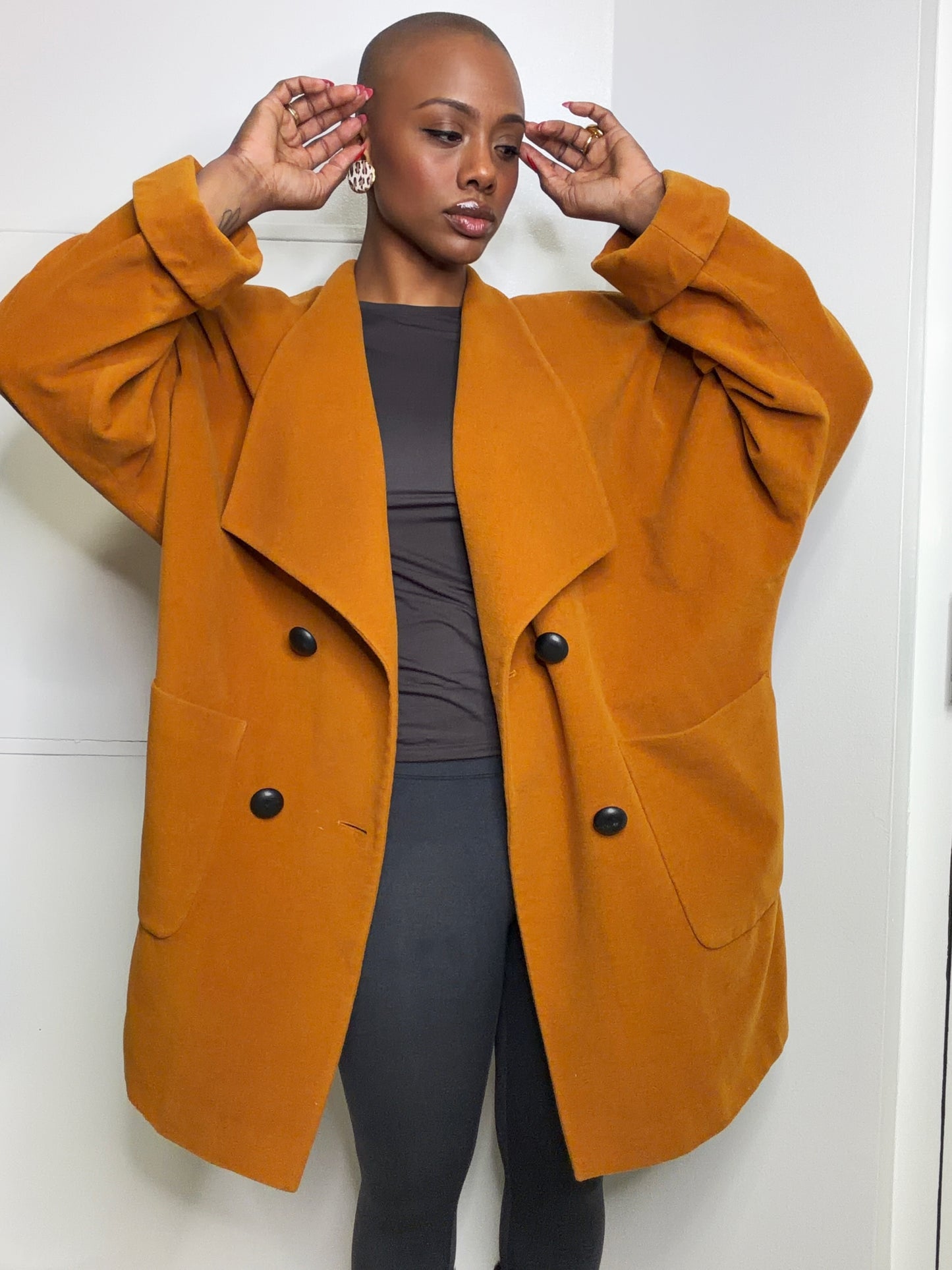1990s Louis Féraud Oversized Camel Jacket