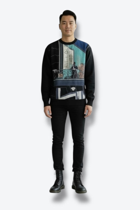 Vintage Mimi Spirit Graphic Knit Sweater (Italy, 1990s)