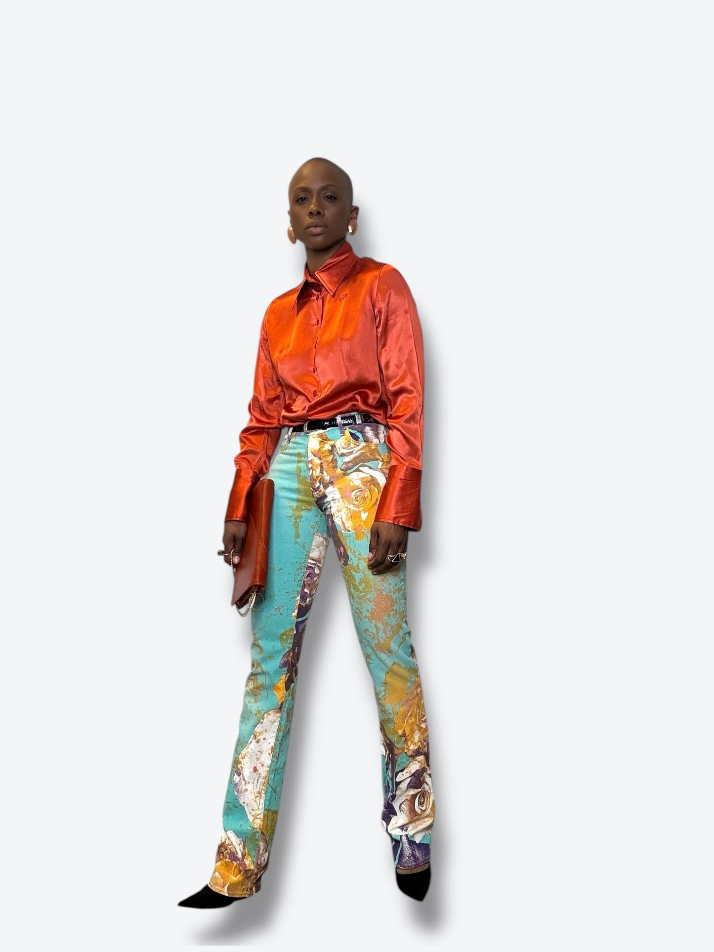 Y2K “JUST Roberto Cavalli” Floral Denim Pants