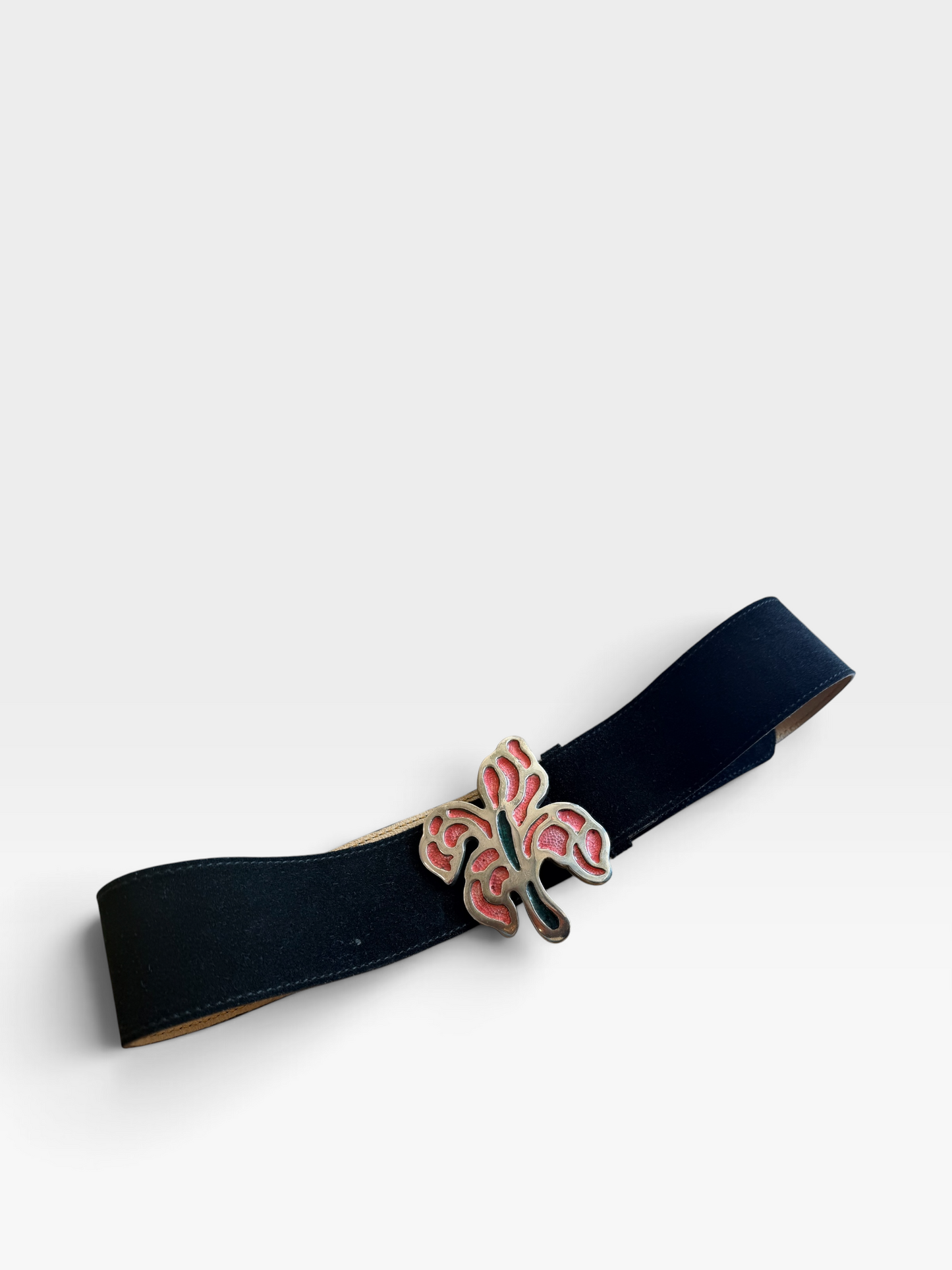 1960s Marc Cross Suede Floral Belt