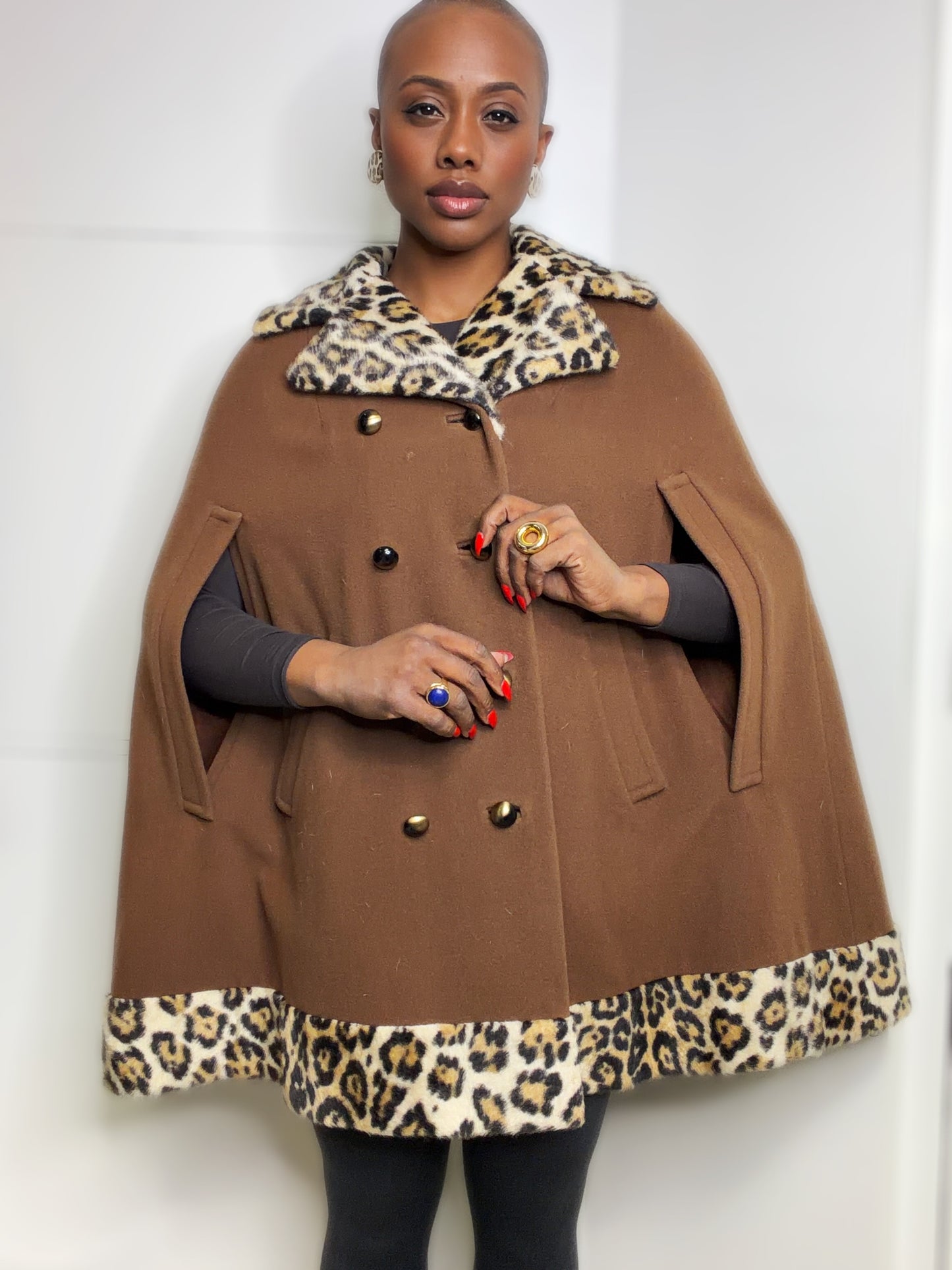 1950s/60s Wool and Faux Fur Cape