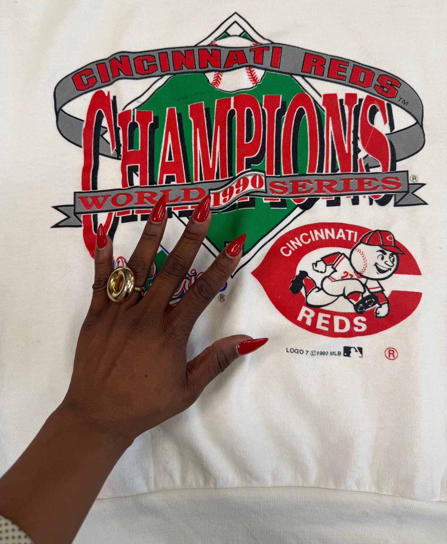 Vintage Logic 7 Cincinnati Reds 1990 World Series Champions Sweatshirt