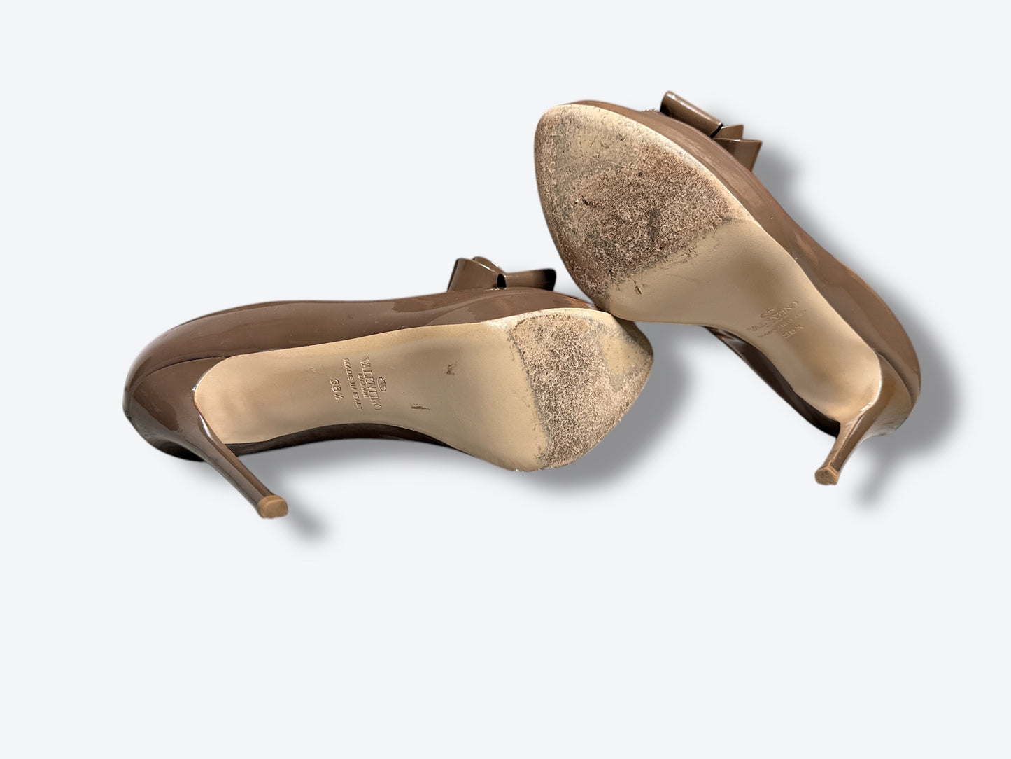 Y2K Valentino Taupe Bow Heels