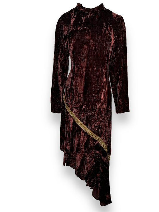 1970s “Mr Boots” Limited Edition Crushed Velvet Hippie Dress