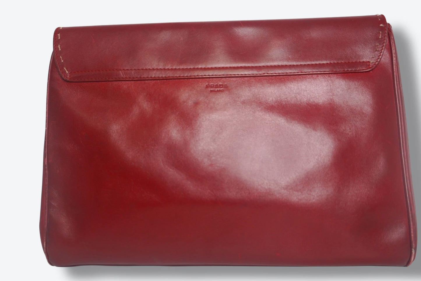Y2K Prada X Neiman Marcus Red Whipstitch Clutch
