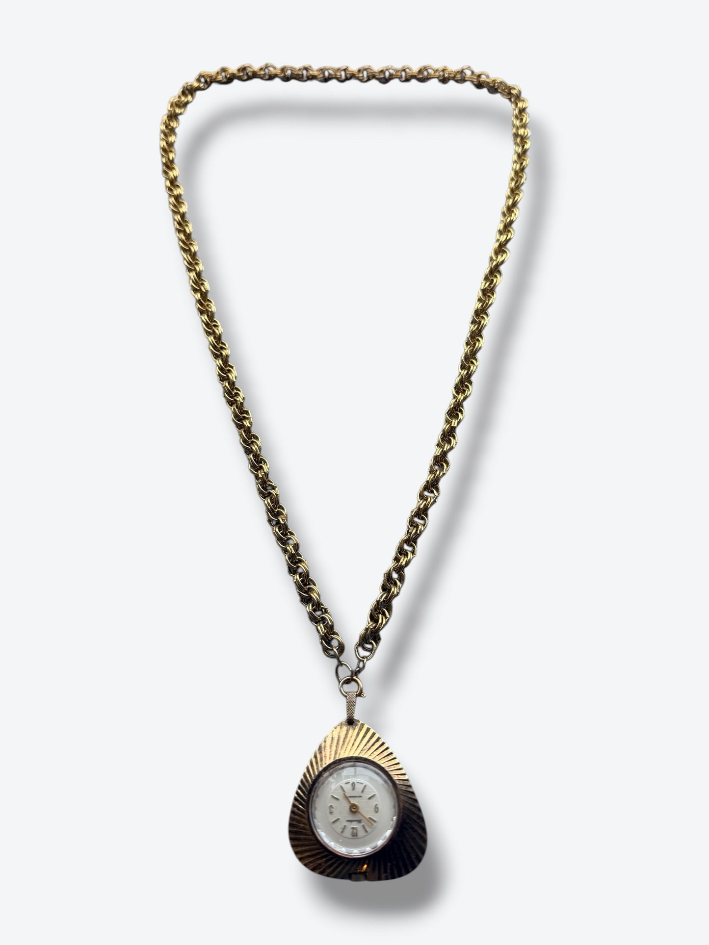 1960s Unsigned Watch + Chain Charm Necklace