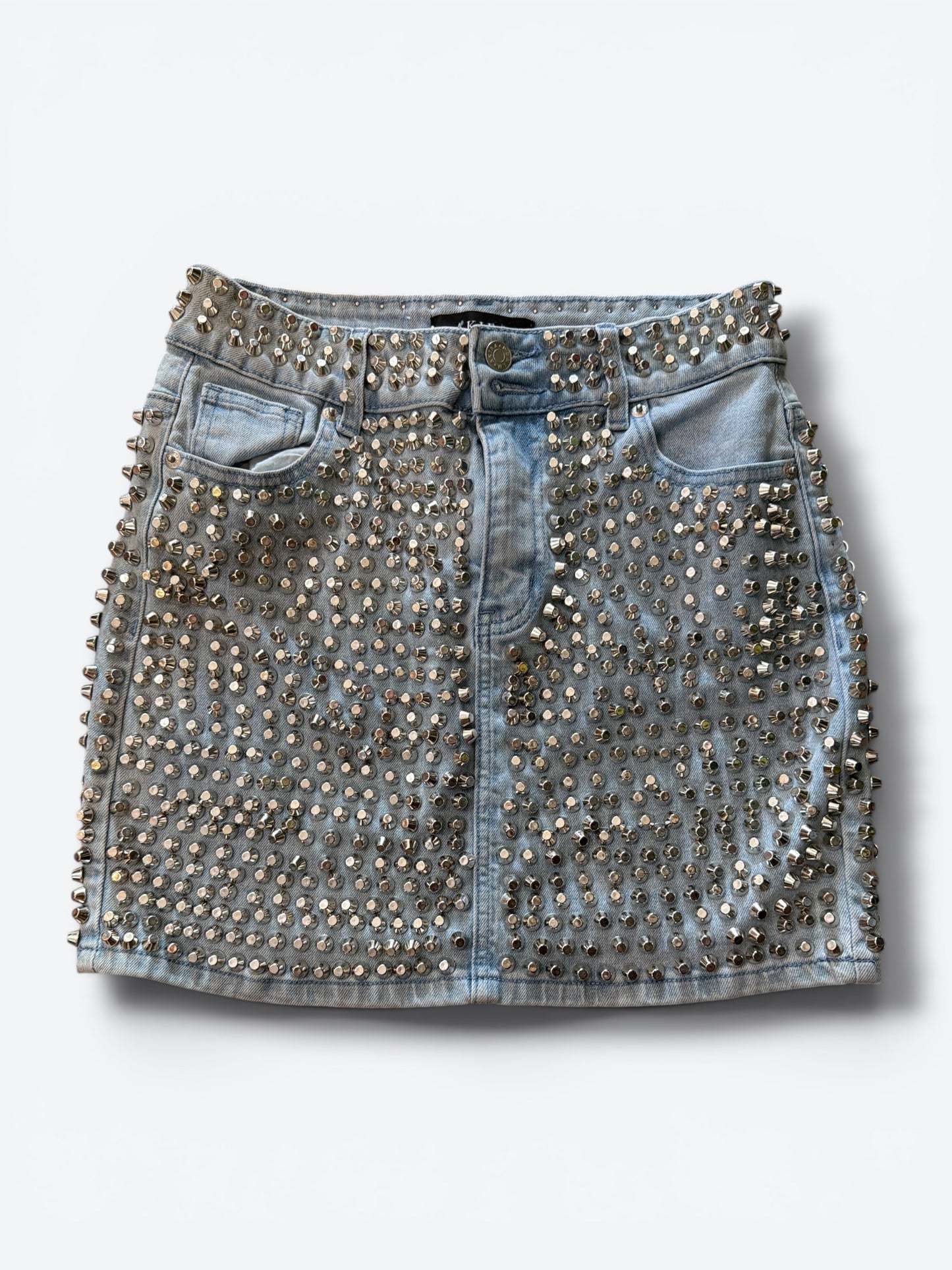 Trend: Akira Light Denim Studded Skirt