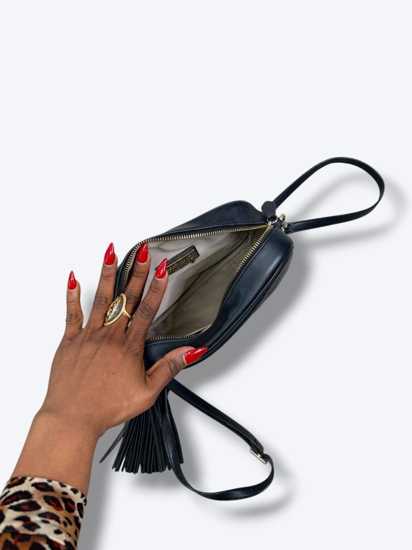 Valentino Garavani V Logo Leather Shoulder Bag – Black | Y2K Minimalist Luxe