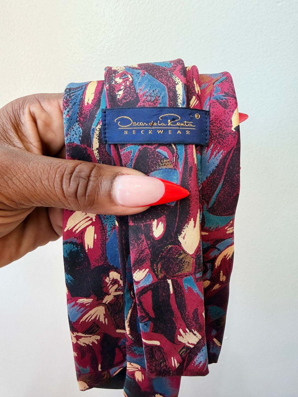 1980s Oscar de la Renta Dancer Novelty Tie