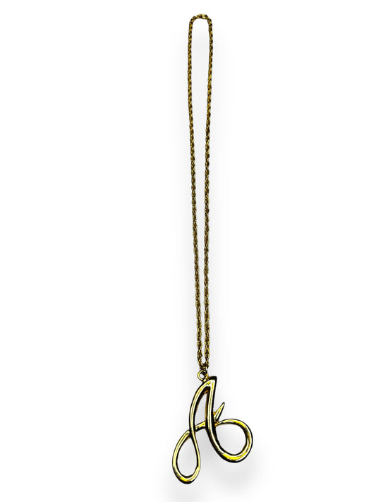Vintage “A” Charm + Chain Necklace