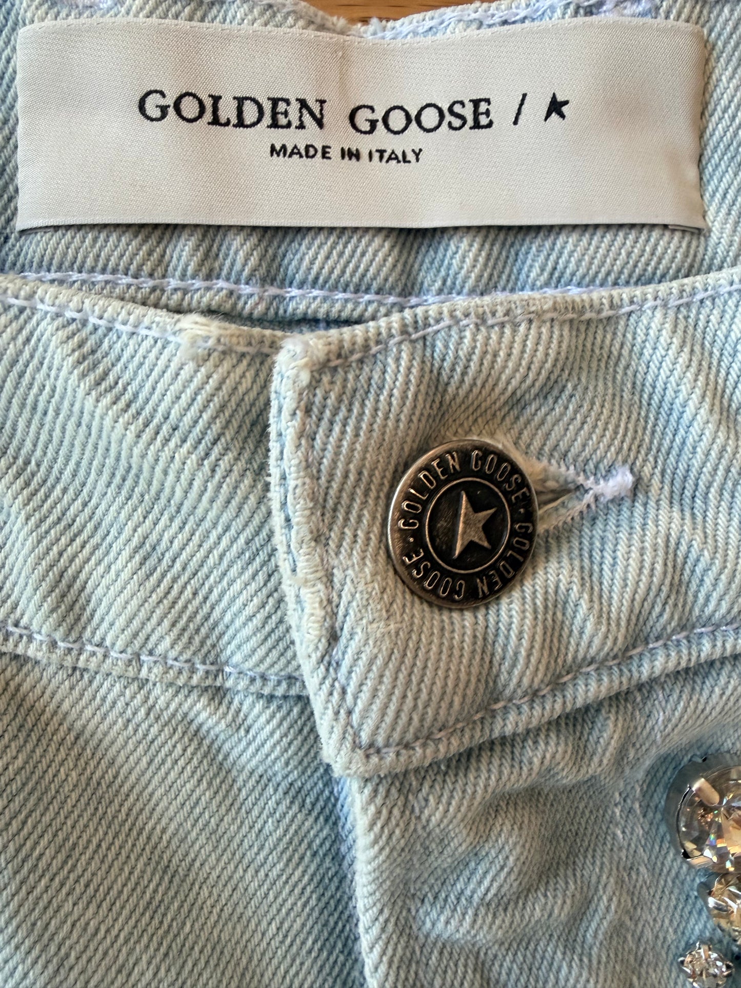 Golden Goose “Kim” Jeans with Cabochon Crystals