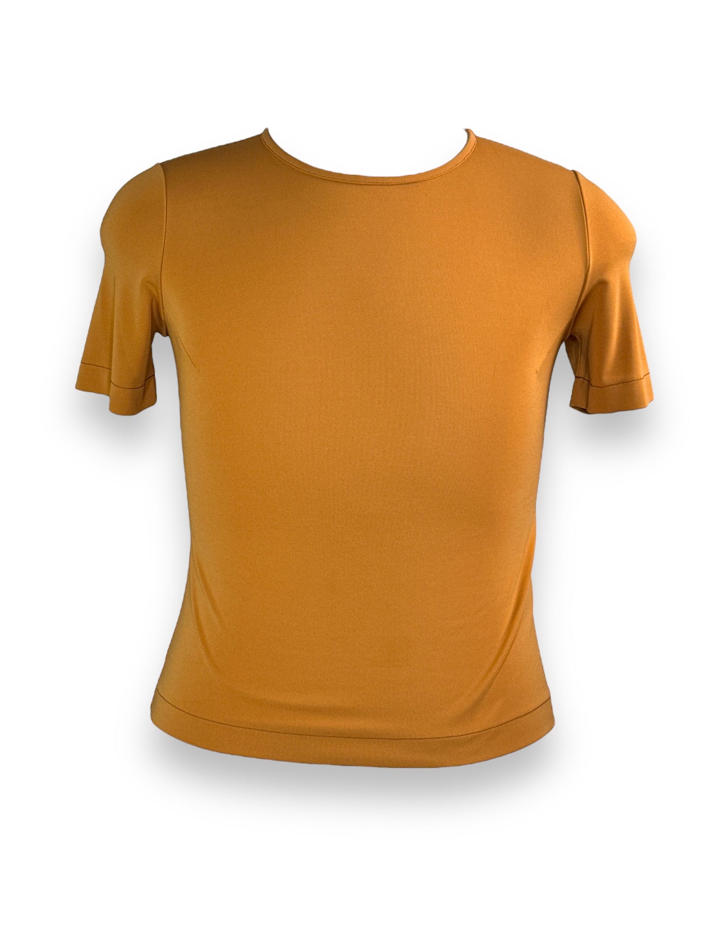 Vintage Hermes - Paris Tan Viscose Round Neck Top