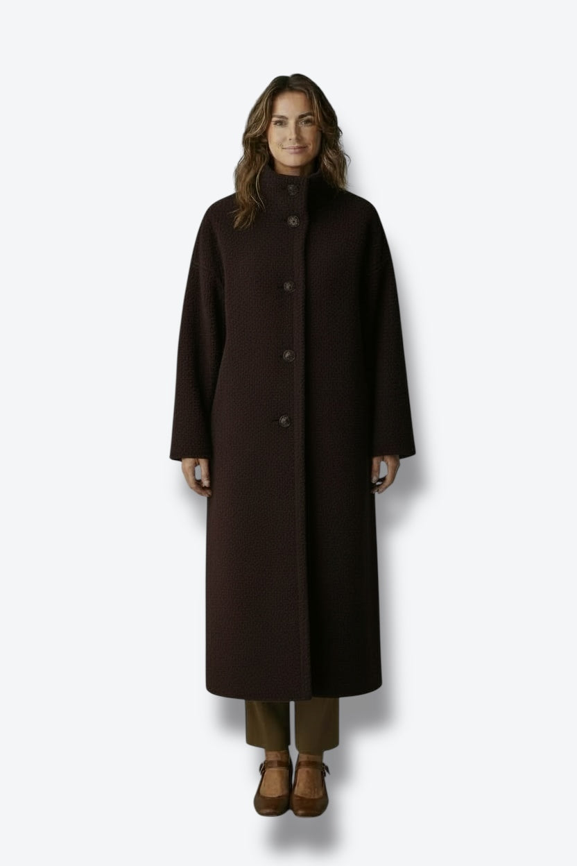 Vintage Max Mara Textured Brown Wool Longline Coat