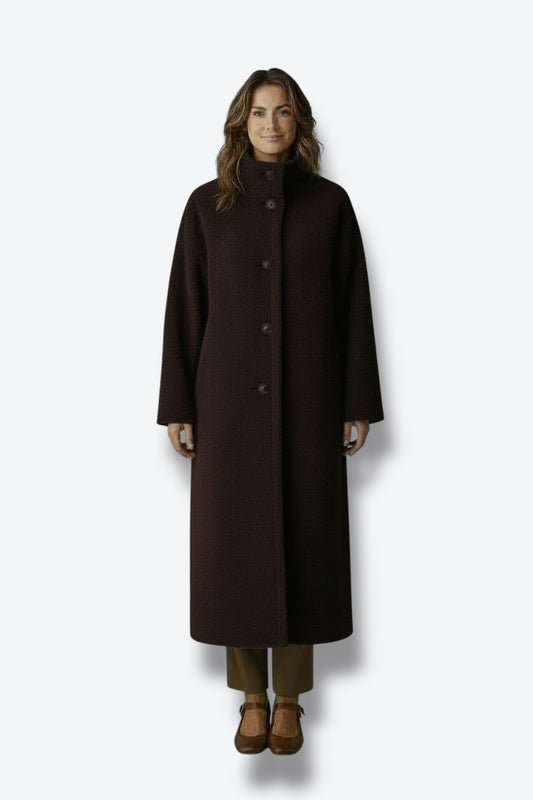 Vintage Max Mara Textured Brown Wool Longline Coat