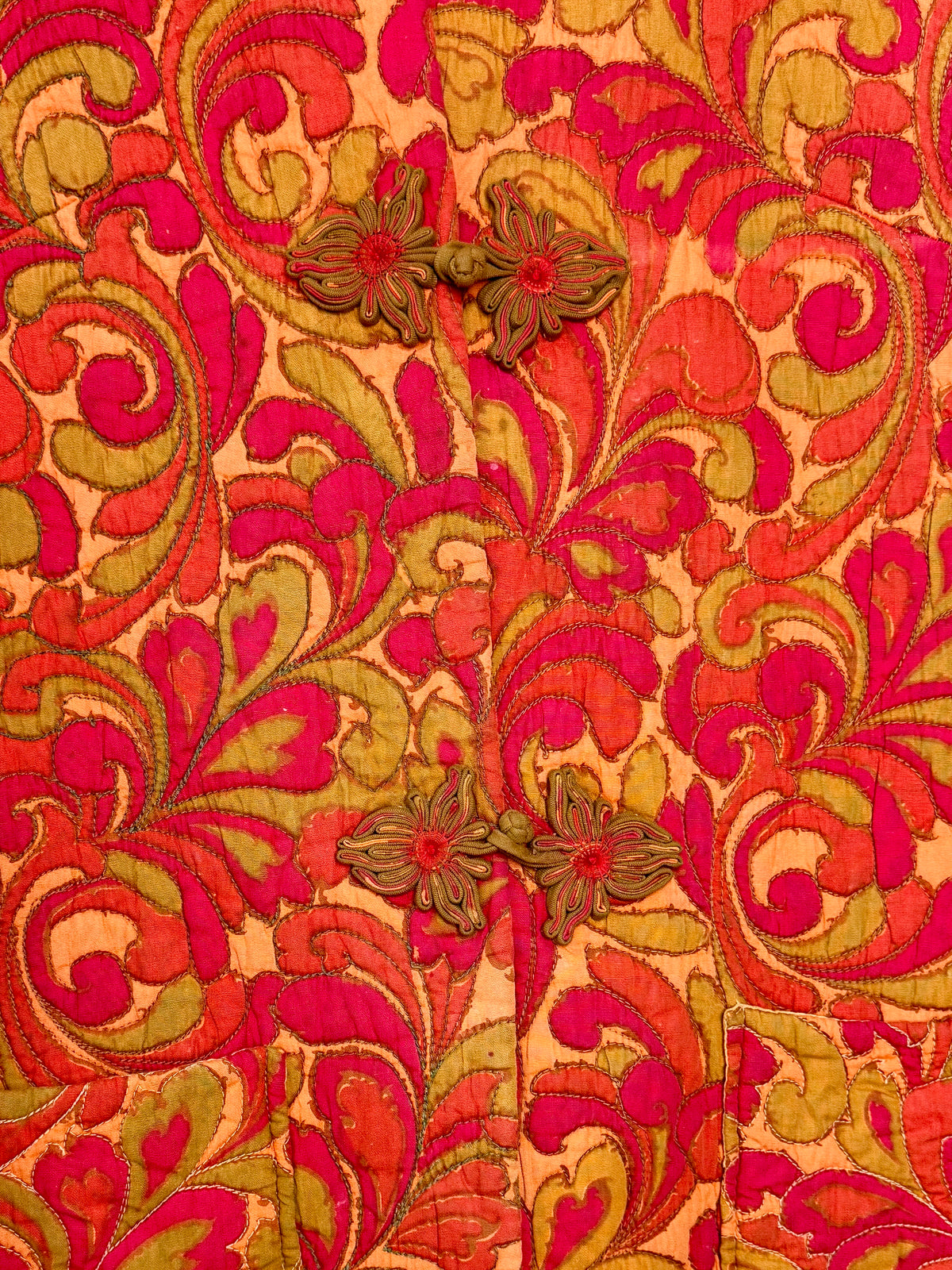 1960s Red & Gold Quilted Coat