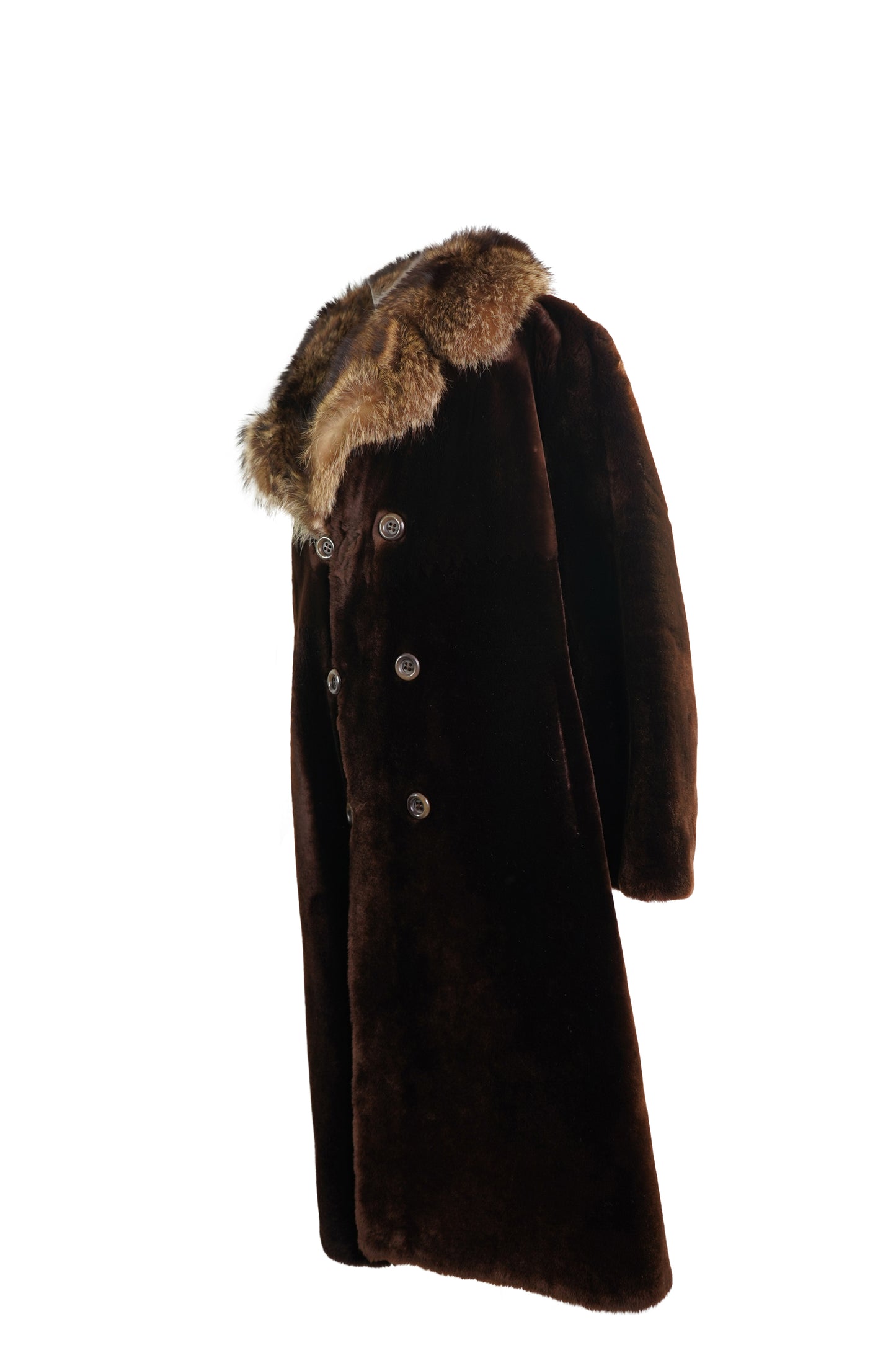 1950's Vintage Shearling Jacket with Raccoon Trim