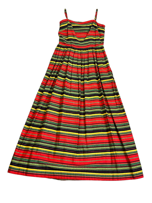 1960s Mr. Mort Rainbow Stripe Spaghetti Strap Dress