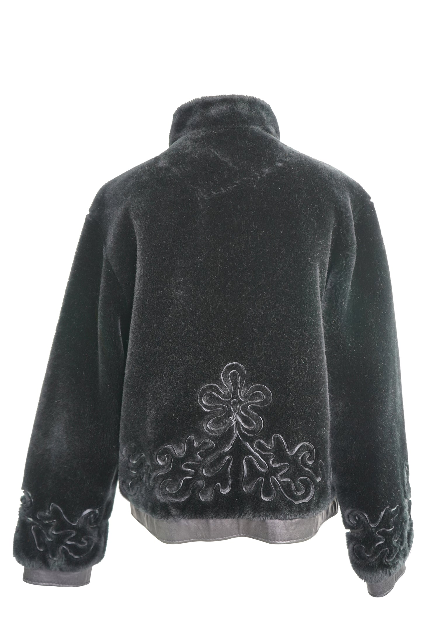 1990's Neiman Marcus Faux Fur Floral Cropped Jacket