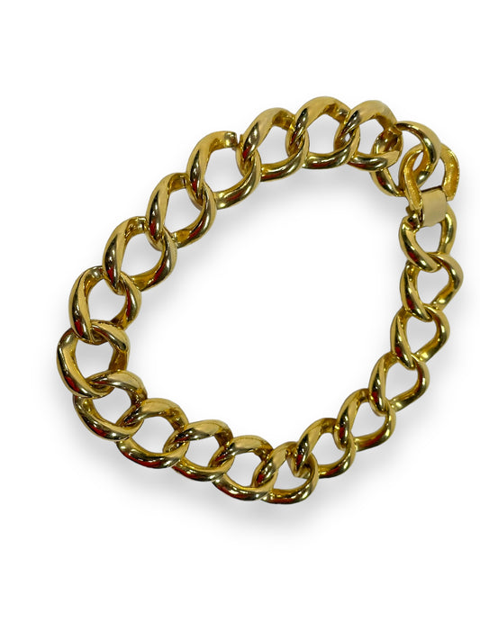 1980s Gold Wide Link Chocker