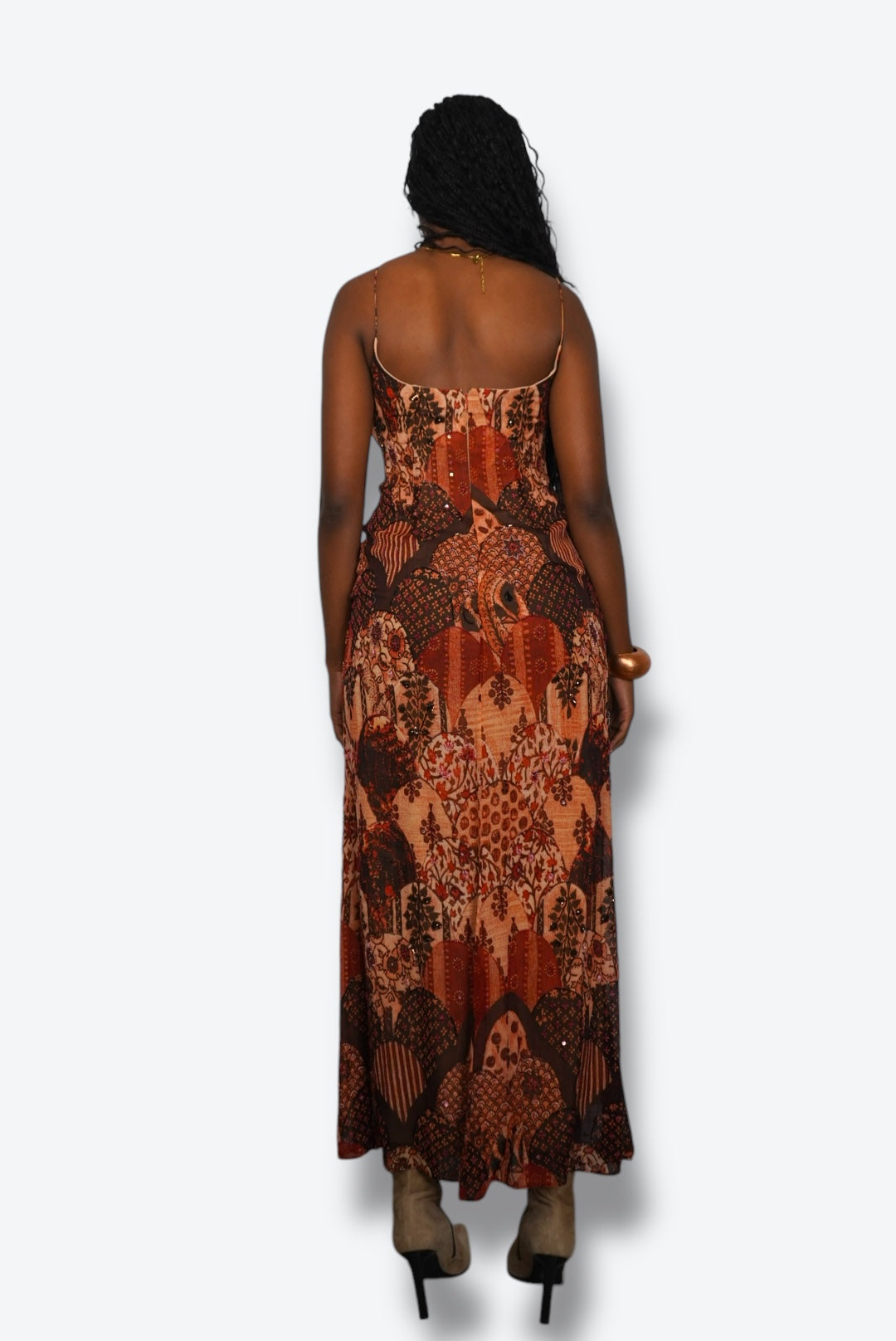 Y2K Deadstock Kay Unger Silk Red Multi  Beaded Dress
