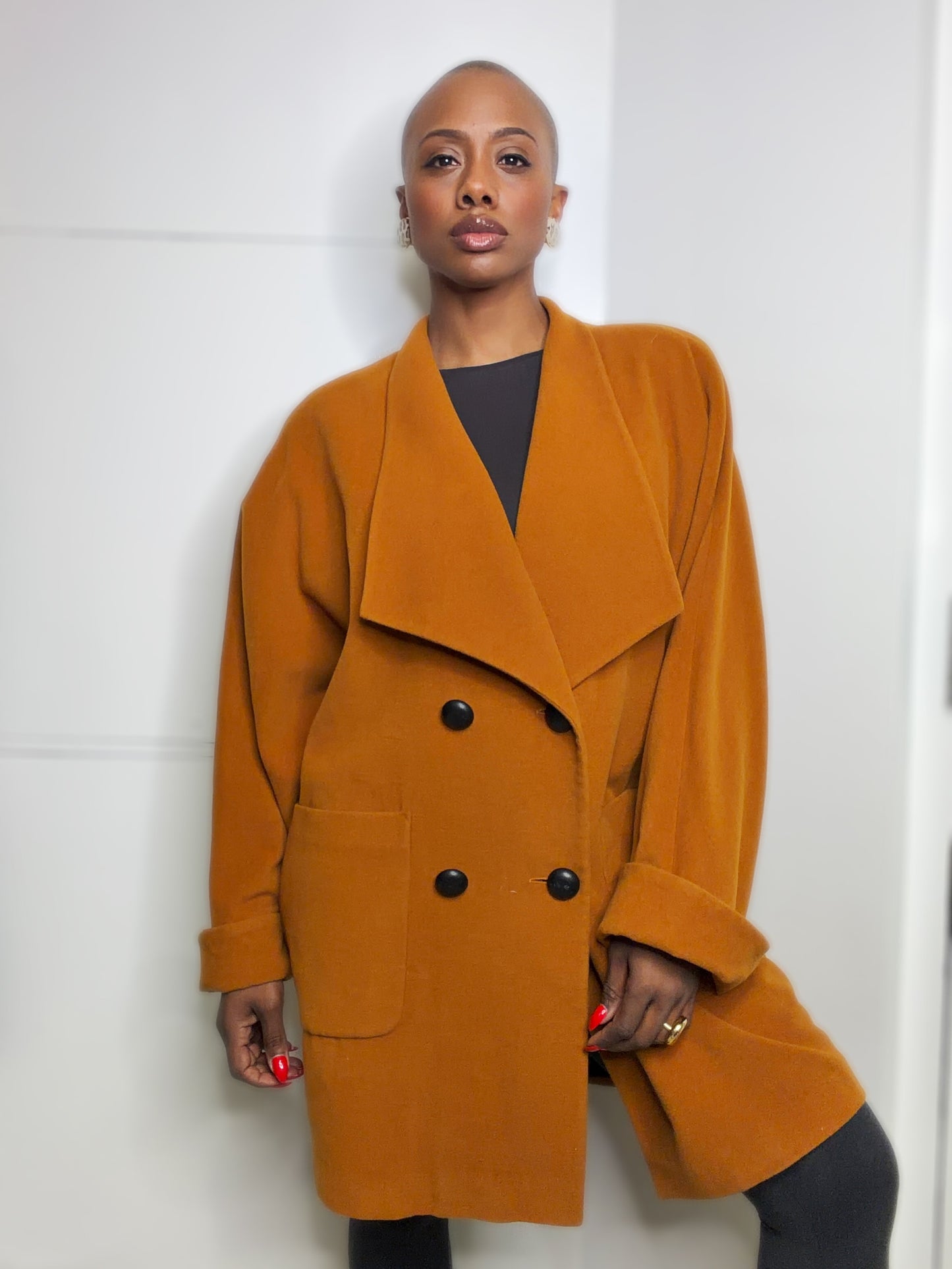 1990s Louis Féraud Oversized Camel Jacket