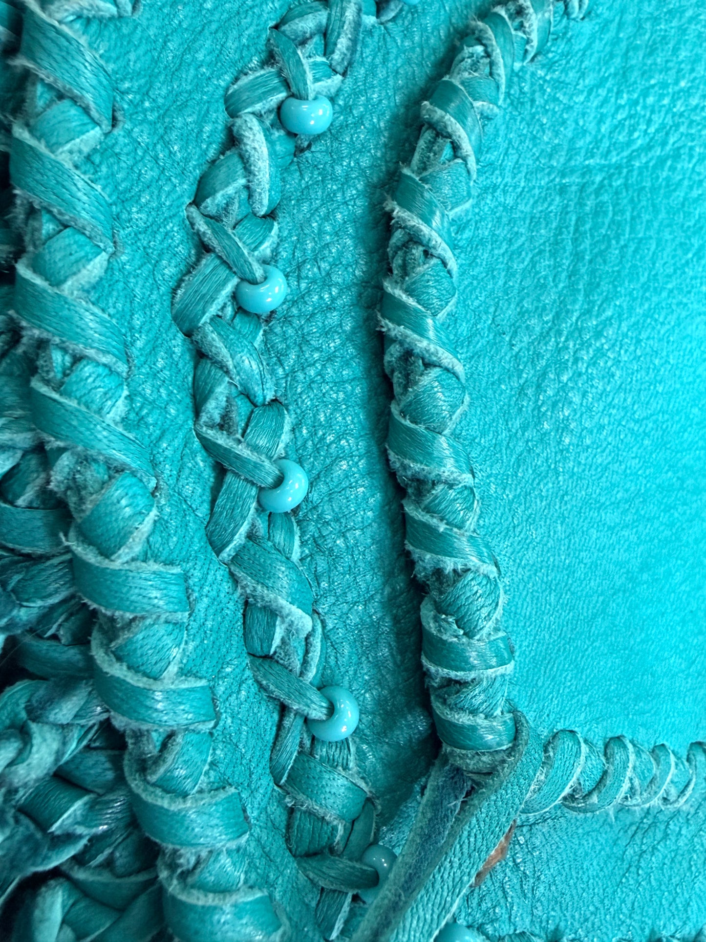 1970s Turquoise Fringe Crossbody – Bohemian Leather Festival Bag