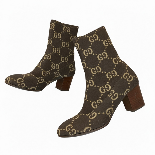 Gucci GG Supreme Canvas Ankle Boots – Block Heel Logo Boot (Unisex)