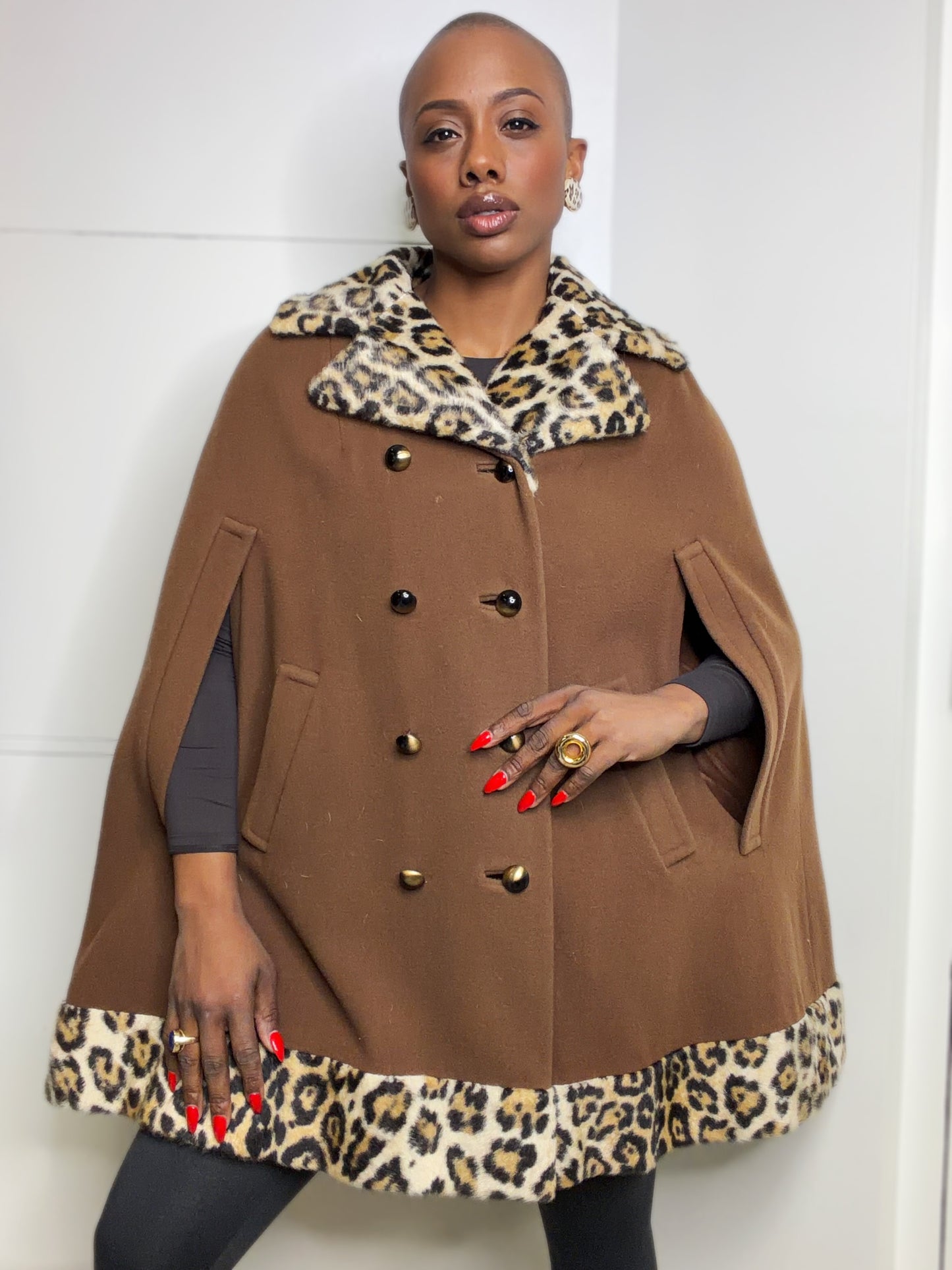 1950s/60s Wool and Faux Fur Cape