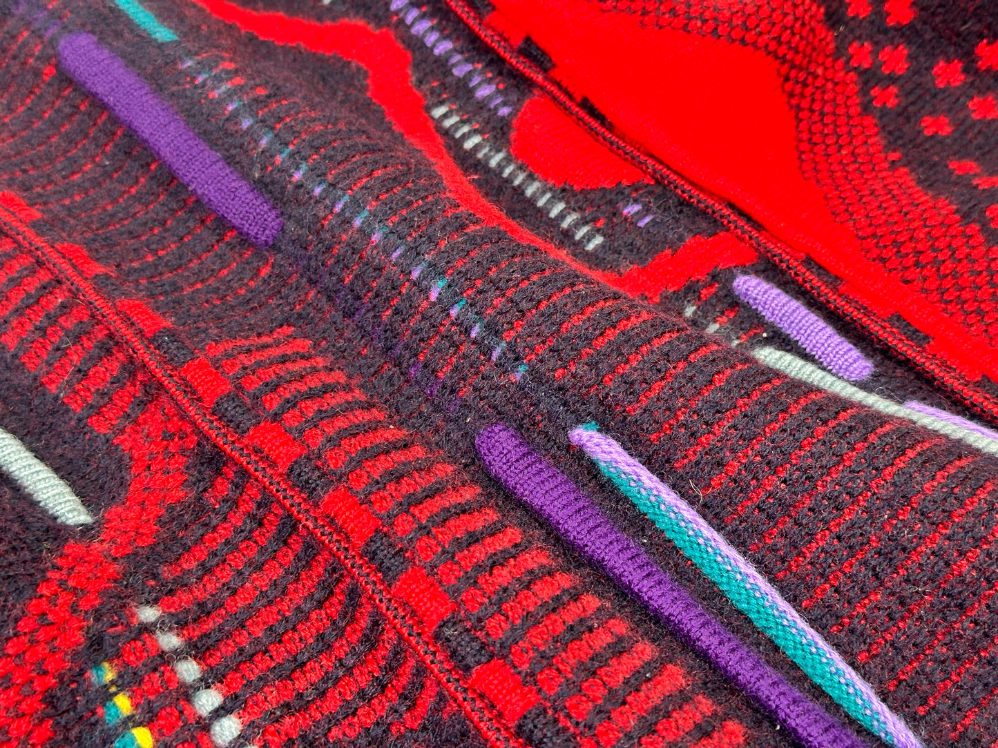 1990s Coogi Red Multi Sweater