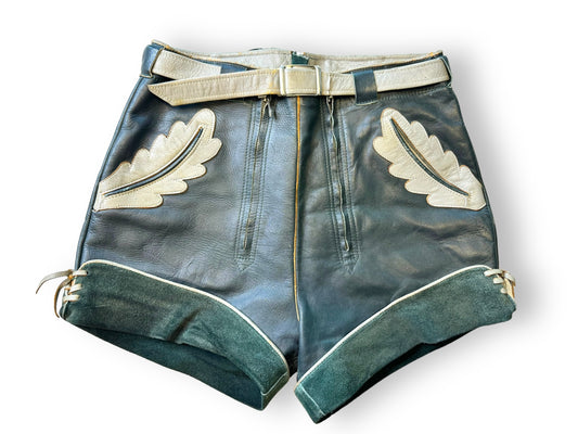 1970s Vintage Leather Leaf Shorts