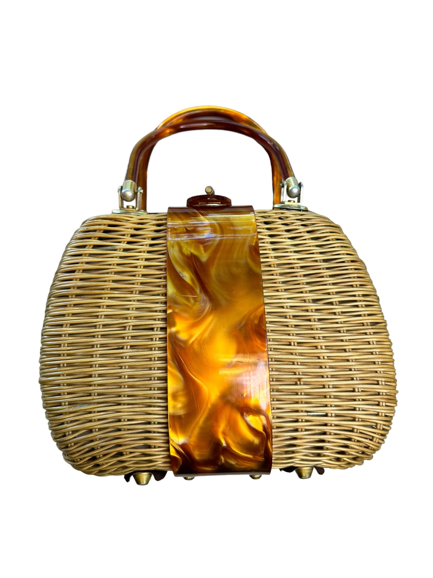 Vintage Basket and Lucite Bag